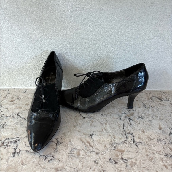 Etienne Aigner Shoes - Etienne Aigner Black Patent Leather Heels